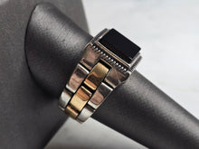 Load image into Gallery viewer, Mens Sterling Silver Onyx Watch Band Ring 13.0g E3015