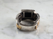 Load image into Gallery viewer, Mens Sterling Silver Onyx Watch Band Ring 13.0g E3015