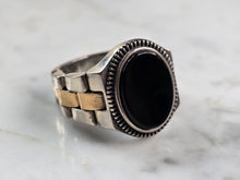 Load image into Gallery viewer, Mens Sterling Silver Onyx Watch Band Ring 14.3g E3016