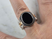 Load image into Gallery viewer, Mens Sterling Silver Onyx Watch Band Ring 14.3g E3016