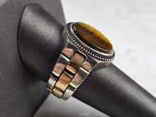 Load image into Gallery viewer, Mens Sterling Silver Tigers Eye Watch Band Ring 13.9g E3017