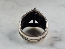 Load image into Gallery viewer, Mens Two Tone Sterling Silver North Star Compass Ring 11.5g E3018