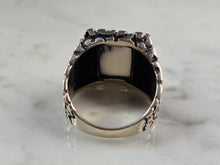 Load image into Gallery viewer, Mens Sterling Silver White Turquoise Ring 11.1g E3019