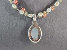 Load image into Gallery viewer, Womens Vintage Sterling Silver Moonstone Pendant Beaded Necklace 34.7g E3023