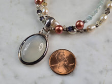 Load image into Gallery viewer, Womens Vintage Sterling Silver Moonstone Pendant Beaded Necklace 34.7g E3023