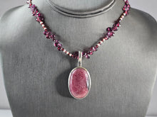 Load image into Gallery viewer, Womens Vintage Sterling Silver Rhodonite Pendant Beaded Necklace 35.2g E3027