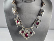 Load image into Gallery viewer, Womens Estate Sterling Silver Natural Ruby Pearl Pendant Necklace 57.2g E3031