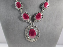 Load image into Gallery viewer, Womens Estate Sterling Silver Natural Ruby Pendant Necklace 46.4g E3032