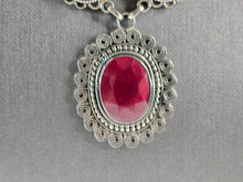 Load image into Gallery viewer, Womens Estate Sterling Silver Natural Ruby Pendant Necklace 46.4g E3032