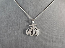 Load image into Gallery viewer, Sterling Silver Islamic Muslim Allah CZ Pendant Necklace 5.1g E3040