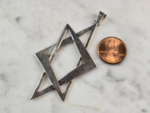 Load image into Gallery viewer, Sterling Silver Jewish Star of David Modernist Pendant Necklace 6.9g E3045