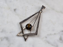 Load image into Gallery viewer, Womens Vintage Sterling Silver Tiger's Eye Modernist Pendant 3.6g E3050