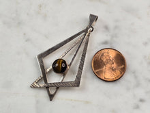 Load image into Gallery viewer, Womens Vintage Sterling Silver Tiger's Eye Modernist Pendant 3.6g E3050