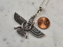 Load image into Gallery viewer, Womens Estate Sterling Silver Persian Faravahar Pendant Necklace 15.7g E3060