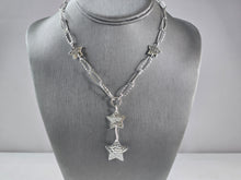 Load image into Gallery viewer, Womens Vintage Estate Sterling Silver Modernist Star Necklace 21.6g E3066