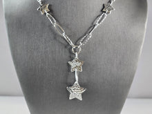 Load image into Gallery viewer, Womens Vintage Estate Sterling Silver Modernist Star Necklace 21.6g E3066