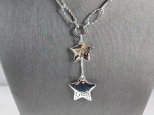 Load image into Gallery viewer, Womens Vintage Estate Sterling Silver Modernist Star Necklace 21.6g E3066