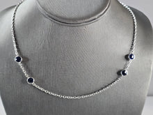Load image into Gallery viewer, Womens Sterling Silver Sapphire Modernist Necklace 10.4g E3067