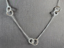 Load image into Gallery viewer, Womens Sterling Silver Modernist CZ Eternity Circle Necklace 9.1g E3068