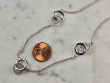 Load image into Gallery viewer, Womens Sterling Silver Modernist CZ Eternity Circle Necklace 9.1g E3068