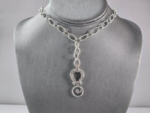 Load image into Gallery viewer, Womens Sterling Silver Modernist CZ Drop Pendant Necklace 28.9g E3072