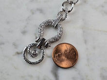 Load image into Gallery viewer, Womens Sterling Silver Modernist CZ Drop Pendant Necklace 28.9g E3072