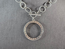 Load image into Gallery viewer, Womens Sterling Silver Modernist CZ Eternity Circle Necklace 18.6g E3073