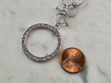 Load image into Gallery viewer, Womens Sterling Silver Modernist CZ Eternity Circle Necklace 18.6g E3073