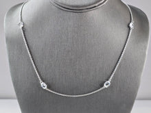 Load image into Gallery viewer, Womens Sterling Silver Modernist CZ Necklace 6.5g E3074