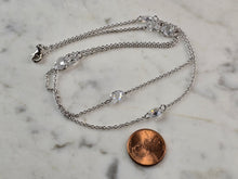 Load image into Gallery viewer, Womens Sterling Silver Modernist CZ Necklace 6.5g E3074
