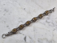 Load image into Gallery viewer, Womens Vintage Estate Sterling Silver Gold Tone Citrine Bracelet 25.3g E3094