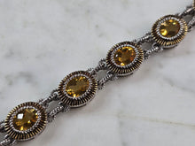 Load image into Gallery viewer, Womens Vintage Estate Sterling Silver Gold Tone Citrine Bracelet 25.3g E3094