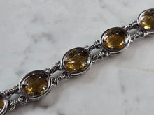 Load image into Gallery viewer, Womens Vintage Estate Sterling Silver Gold Tone Citrine Bracelet 25.3g E3094