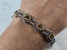 Load image into Gallery viewer, Womens Vintage Estate Sterling Silver Gold Tone Citrine Bracelet 25.3g E3094