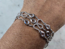 Load image into Gallery viewer, Womens Sterling Silver Modernist CZ Bracelet 24.2g E3097