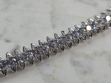 Load image into Gallery viewer, Womens Vintage Estate Sterling Silver CZ Art Deco Style Bracelet 29.1g E3140