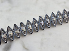 Load image into Gallery viewer, Womens Vintage Estate Sterling Silver CZ Art Deco Style Bracelet 29.1g E3140