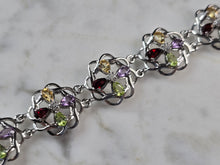 Load image into Gallery viewer, Womens Vintage Estate Sterling Silver Floral Bracelet 17.4g E3147