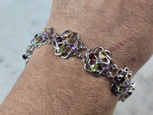 Load image into Gallery viewer, Womens Vintage Estate Sterling Silver Floral Bracelet 17.4g E3147