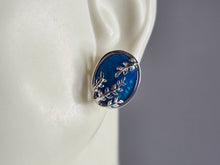 Load image into Gallery viewer, Womens Sterling Silver Modernist Blue Opal Earrings 4.4g E3166