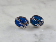Load image into Gallery viewer, Womens Sterling Silver Modernist Blue Opal Earrings 4.4g E3166