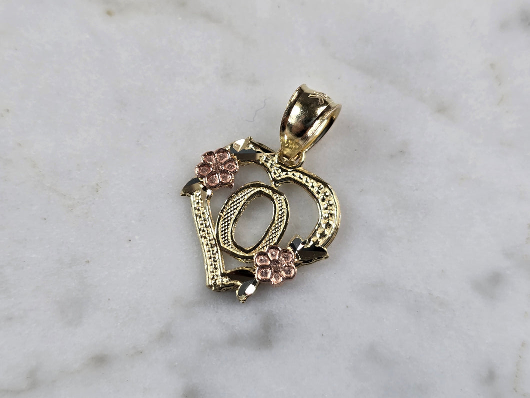 Womens 10K Yellow & Rose Gold Initial Letter 