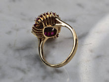 Load image into Gallery viewer, Womens Vintage Estate 14k Yellow Gold Pink Sapphire &amp; Diamond Ring 5.3g E3176