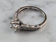 Load image into Gallery viewer, Womens Vintage Estate 14K White Gold Diamond Ring, 3.5g E3180