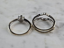 Load image into Gallery viewer, Womens Vintage Estate 14K &amp; 18K White Gold Diamond Ring Set, 6.4g E3186