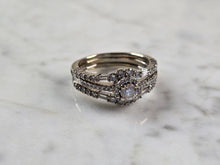 Load image into Gallery viewer, Womens Vintage Estate 14K &amp; 18K White Gold Diamond Ring Set, 6.4g E3186