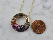 Load image into Gallery viewer, Womens Estate Sterling Silver Gold Tone Modernist Pendant Necklace 8.1g E3195