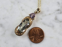 Load image into Gallery viewer, Womens Estate Sterling Silver Gold Tone Modernist Pendant Necklace 7.5g E3196