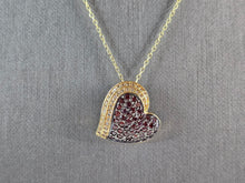 Load image into Gallery viewer, Womens Sterling Silver Gold Tone Modernist Pendant Heart Necklace 6.4g E3199