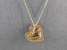 Load image into Gallery viewer, Womens Sterling Silver Gold Tone Modernist Pendant Heart Necklace 6.4g E3199